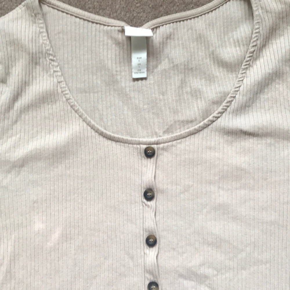 H&M scoop neck buttoned tee